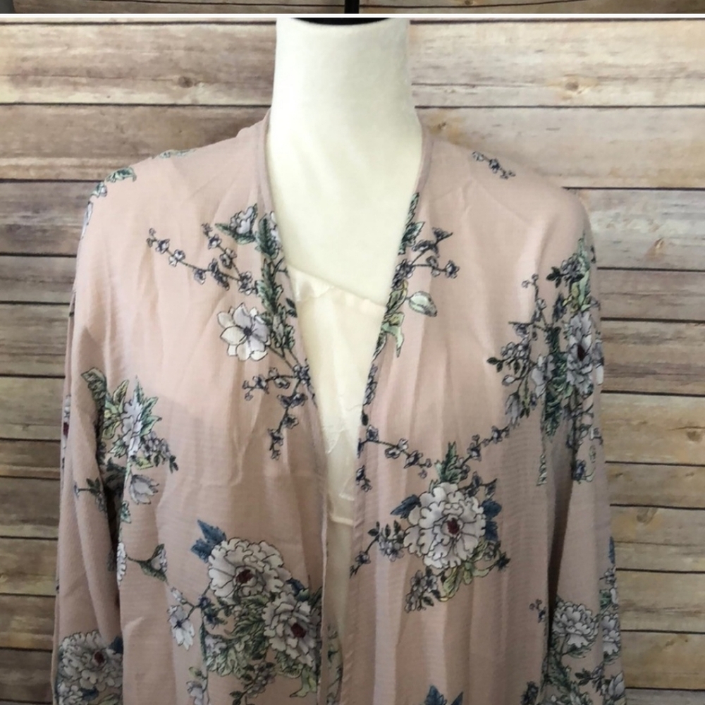 PLEIONE Floral Kimono Cardigan Size Medium - Picture 2 of 6